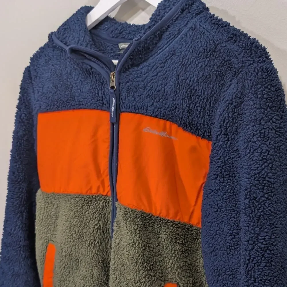 Eddie Bauer Kids Sherpa Fleece Jacket Fuzzy Warm Soft Layer - Size L(14/16)